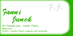 fanni junek business card